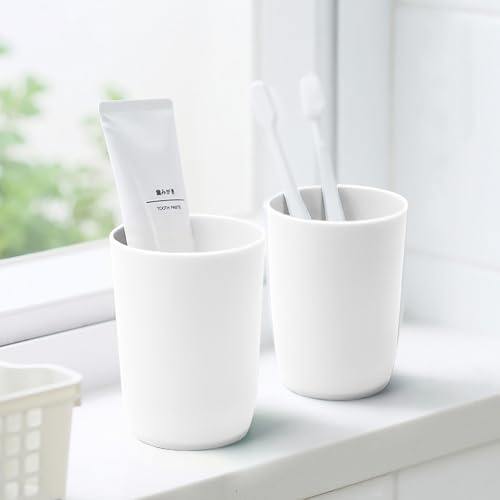 4-Pack White Reusable Tumbler Toothbrush Holders
