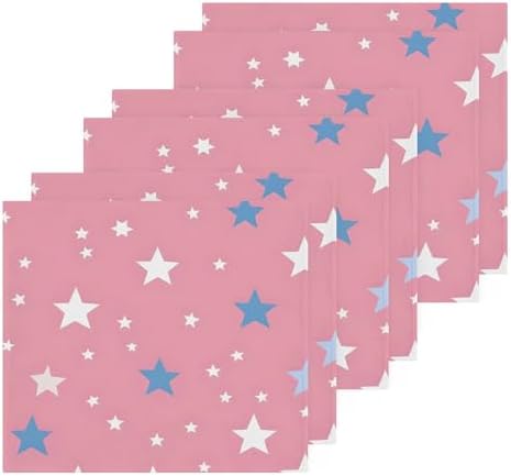 Xigua Blue Stars Washcloths Set of 2 12x12 Inch