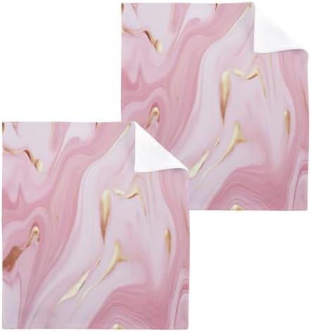 Marble Washcloth Set 2-Piece Soft Absorbent 12x12 Inch