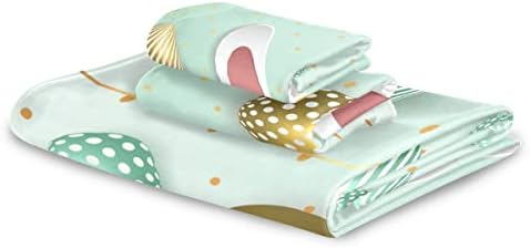 Easter Eggs Bunny Ears Bath Towels Set