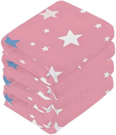 Xigua Blue Stars Washcloths Set of 2 12x12 Inch
