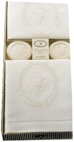 Mud Pie Letter K Cosmopolitan Home Linen Towels Round Soaps Set