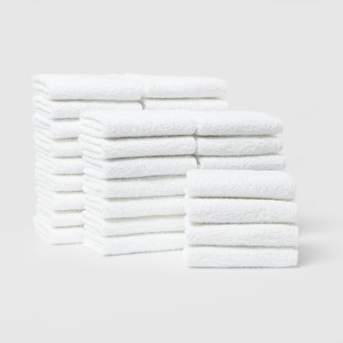 36-Piece Washcloth Hand Towel Set White 12x12