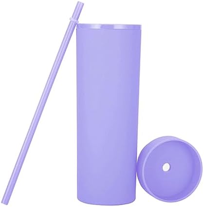 Matte Skinny Tumblers with Lids and Straws 16oz Bulk