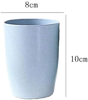 5-Pack Wheat Straw Reusable Drinking Cups - Blue 12 Oz