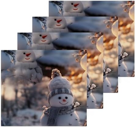 Christmas Snowman Washcloth 2-Pack Soft AbsorbentReusable Baby Face Towels