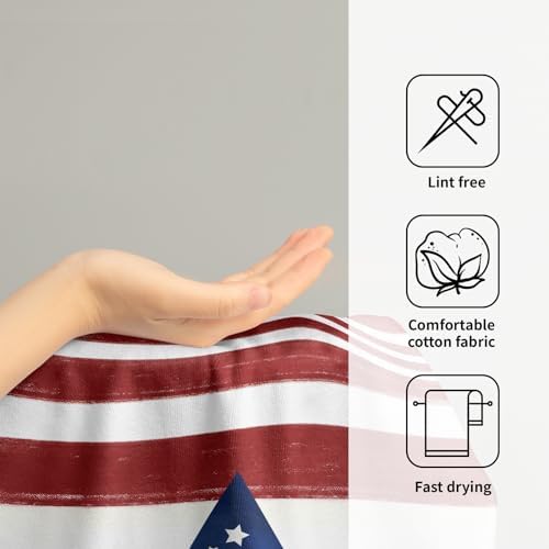 2 x USA Flag Towels Red Stripes Blue Star Patriotic Face Towels