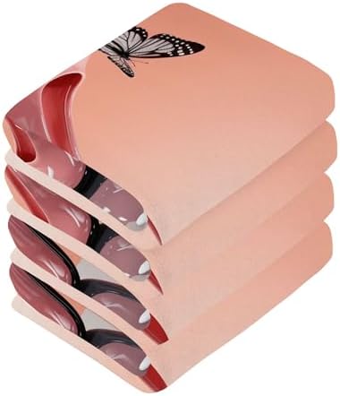FJDENG 2-Piece High Heel Washcloths for Bathroom Gym More