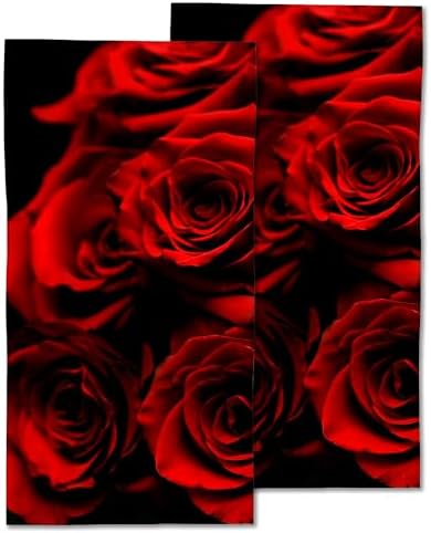 ultra-soft rose bath towels luxury polyester cotton elegant abstract red rose design