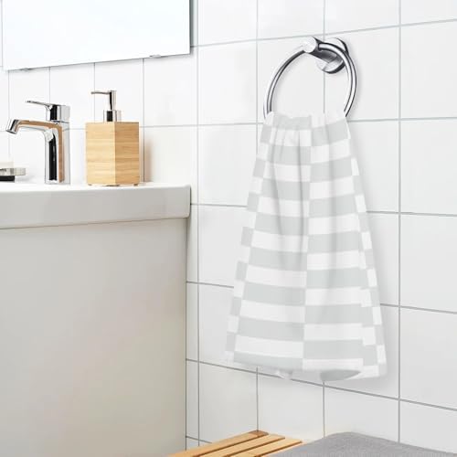 Stylish Plaid Bath Towels Set 2 x 16x28in Soft Durable