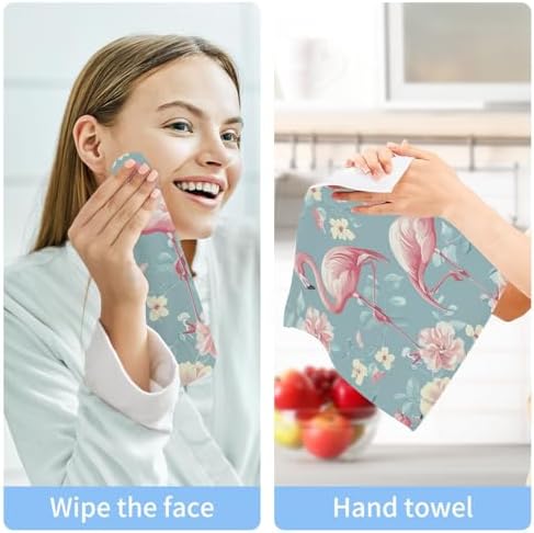 Flamingo Washcloth 12x12 Soft Absorbent Reusable for Adults Babies