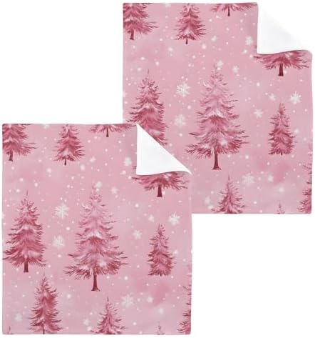 Xigua Trees and Snowflakes Washcloth Set for Bathroom and Kitchen