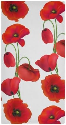 Vibrant Red Poppy Hand Towels