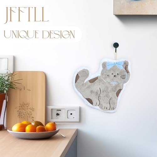 JFFTLL Coquette Blue Bow Cat Hand Towels