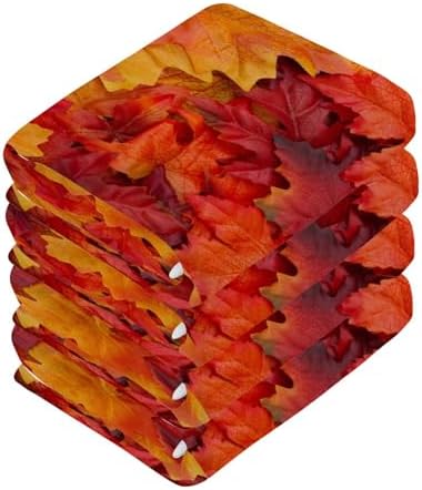 Autumn Leaves 12x12 Cotton Bath Towels Set