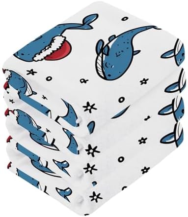 Xigua Blue Whales Washcloths Set of 2 - 12x12 Inch