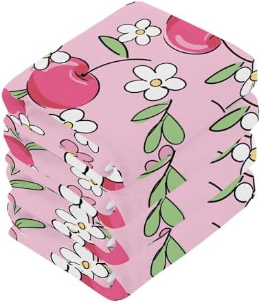 Xigua Cute Cherry Washcloths Set of 2 12x12 Inch