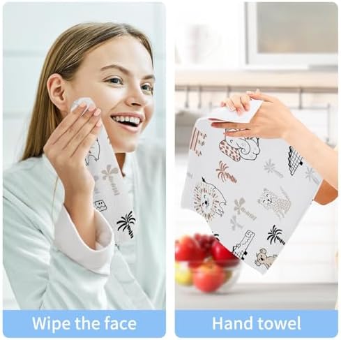 Cartoon Animal Washcloths 2 Pack for Baby and Bath