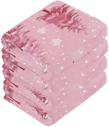 Xigua Trees and Snowflakes Washcloth Set for Bathroom and Kitchen