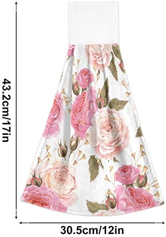 2-Piece Pink Rose Hand Towels