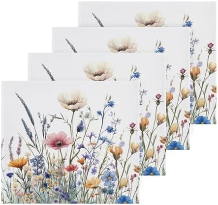Xigua Wildflowers Washcloths Set of 2 12x12 Inch
