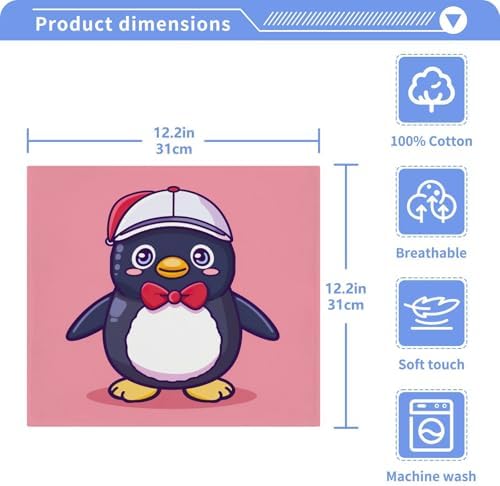 Soft Absorbent Penguin Washcloth Set for Babies and Adults