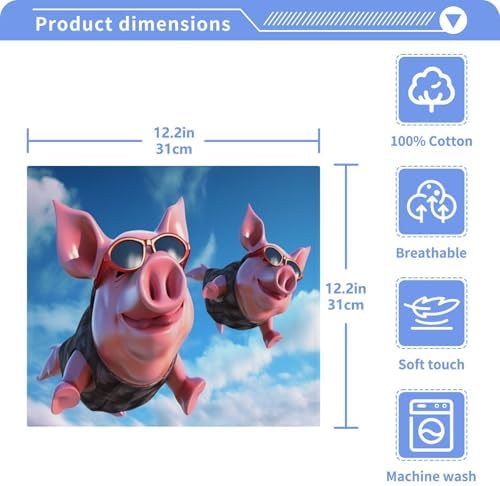 Flying Pig Washcloth Set Soft Absorbent Reusable Towels