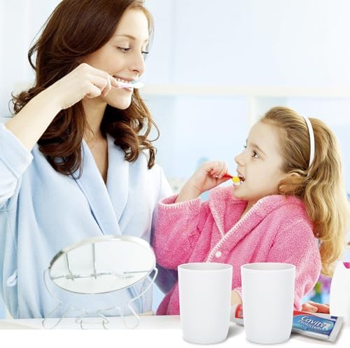4-Pack White Reusable Tumbler Toothbrush Holders