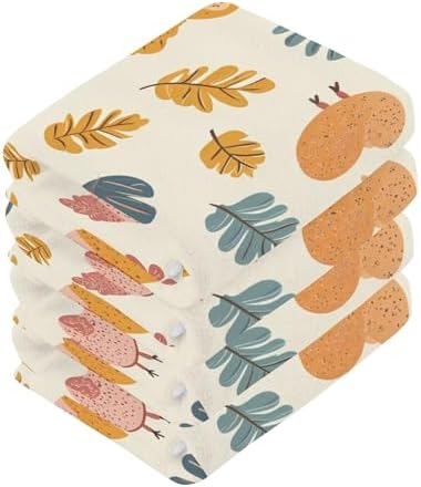 Fast-Drying Machine Washable 12x12 Washcloth Set Cute Turkey Eco-Friendly