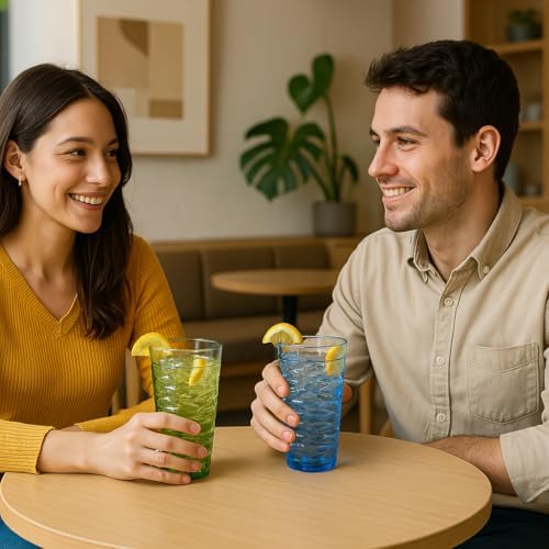 ZAINCA 14-Ounce Acrylic Tumblers Set of 6 Green