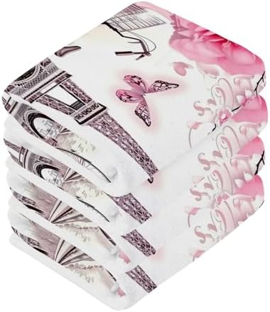 YETTASBIN Eiffel Tower Washcloths 2 Pack