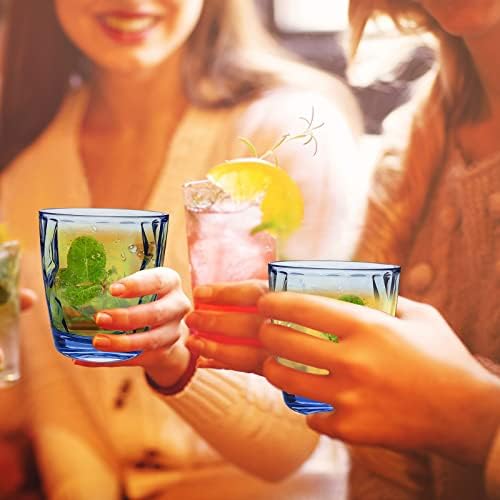 Fast shipping plastic tumblers stylish blue 10oz cups set of 4 4pcs