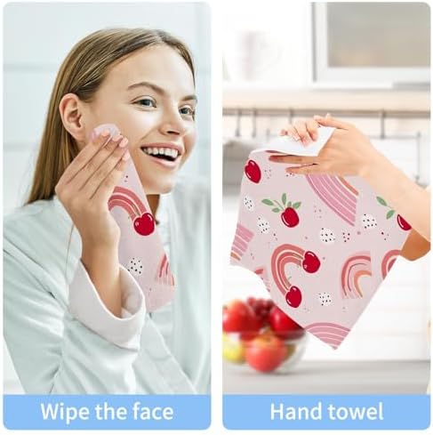 Cherry Rainbow Washcloths 2 Pack Soft Absorbent Bath Towels