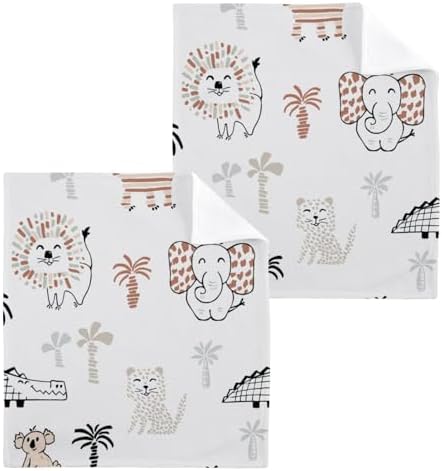 Cartoon Animal Washcloths 2 Pack for Baby and Bath