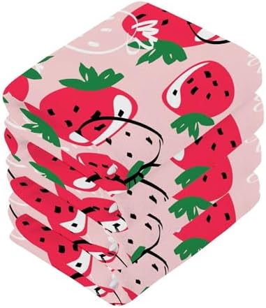 Xigua Strawberry Washcloth Set for Bathroom Kitchen