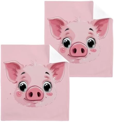 YETTASBINPink Pig Washcloth Set Soft Absorbent Cotton Face Towels