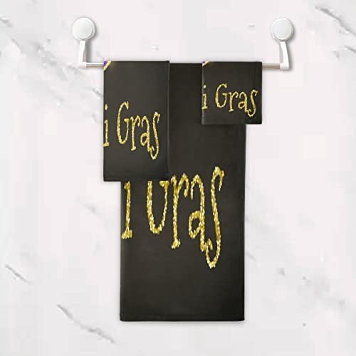 Mardi Gras Beads bath towel set - 3-piece absorbent cotton bath towels