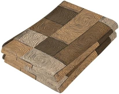 XALOGEER Brown Beige Parquet Hand Towels 14x28