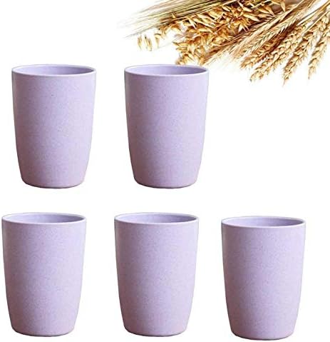5-Pack Reusable Wheat Straw Tumbler