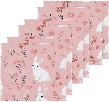 Xigua White Rabbits Washcloth Set - Super Cute Durable Fast-Drying