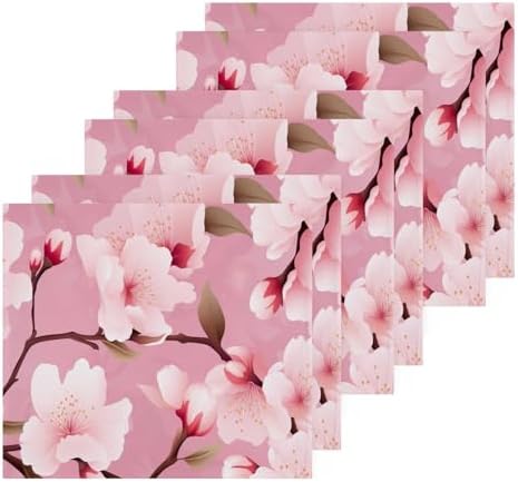 Cherry Blossoms Washcloth Set Soft Reusable Face Towels