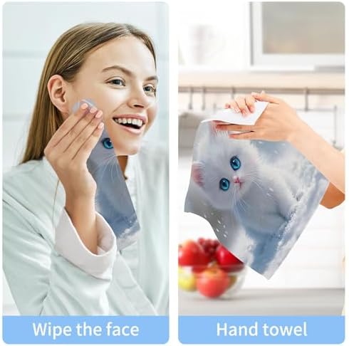 Xigua Cute Kitten Washcloth Set