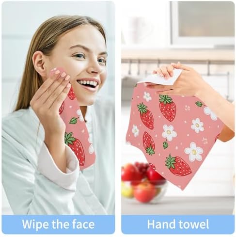 YETTASBIN Strawberry Washcloths 2 Pack 1