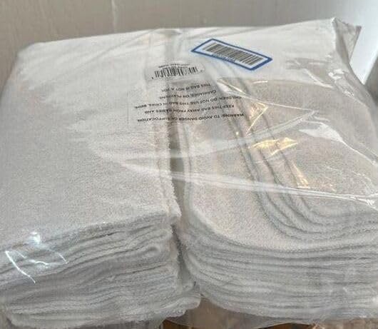36-Piece Washcloth Hand Towel Set White 12x12
