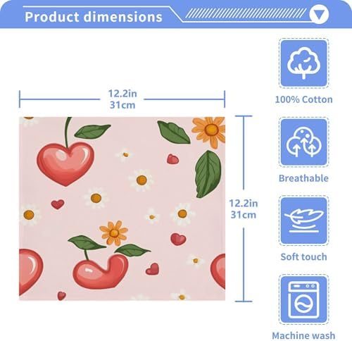 Xigua Cute Flower Washcloth Set - 2-12 X 12 Inch