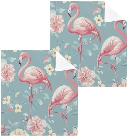 Flamingo Washcloth 12x12 Soft Absorbent Reusable for Adults Babies