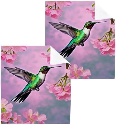 YETTASBIN Hummingbird Washcloths 2 Pack