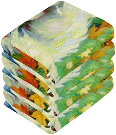 Two-Piece Set - Van Gogh Spitz Autumn Washcloths Towels