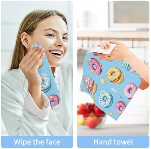Xigua Cupcakes Washcloths Set of 2 - 12x12 Inch