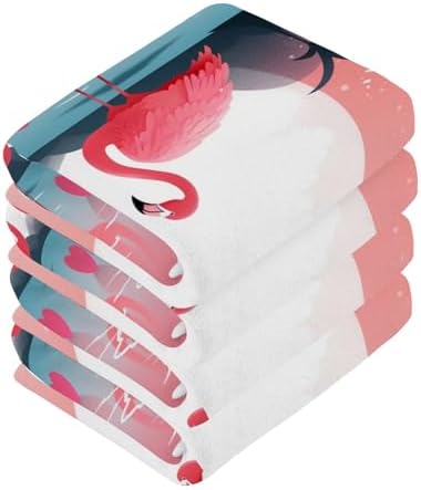 YETTASBIN Flamingo Washcloths 2 Pack Soft Cotton Face Towels 1